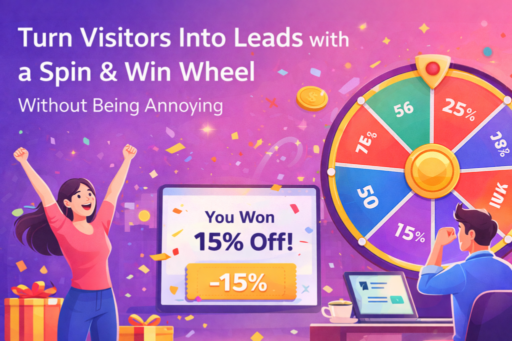 Turn Visitors Into Leads with a Spin & Win Wheel (Without Being Annoying)