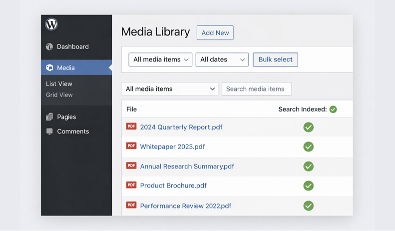What Actually Works: Making PDFs Searchable - WordPress media