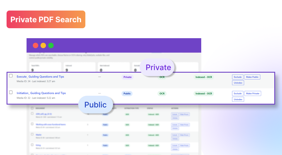 Private PDF media library status