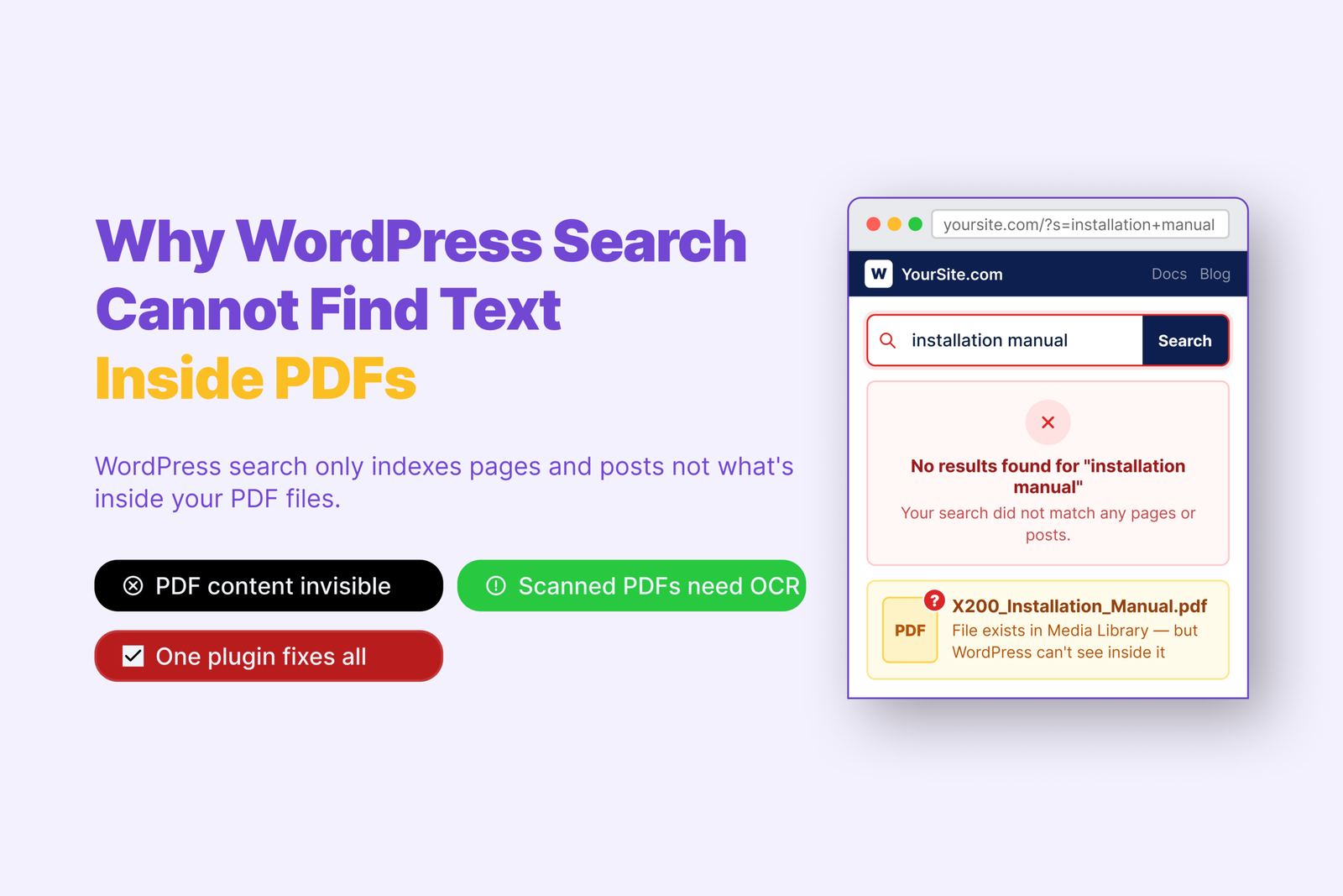 Why WordPress Search Cannot Find Text Inside PDFs (and How to Fix It)