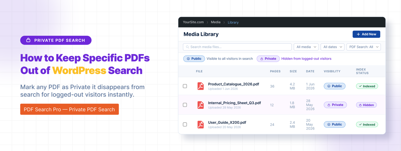 How to Keep Specific PDFs Out of WordPress Search Results