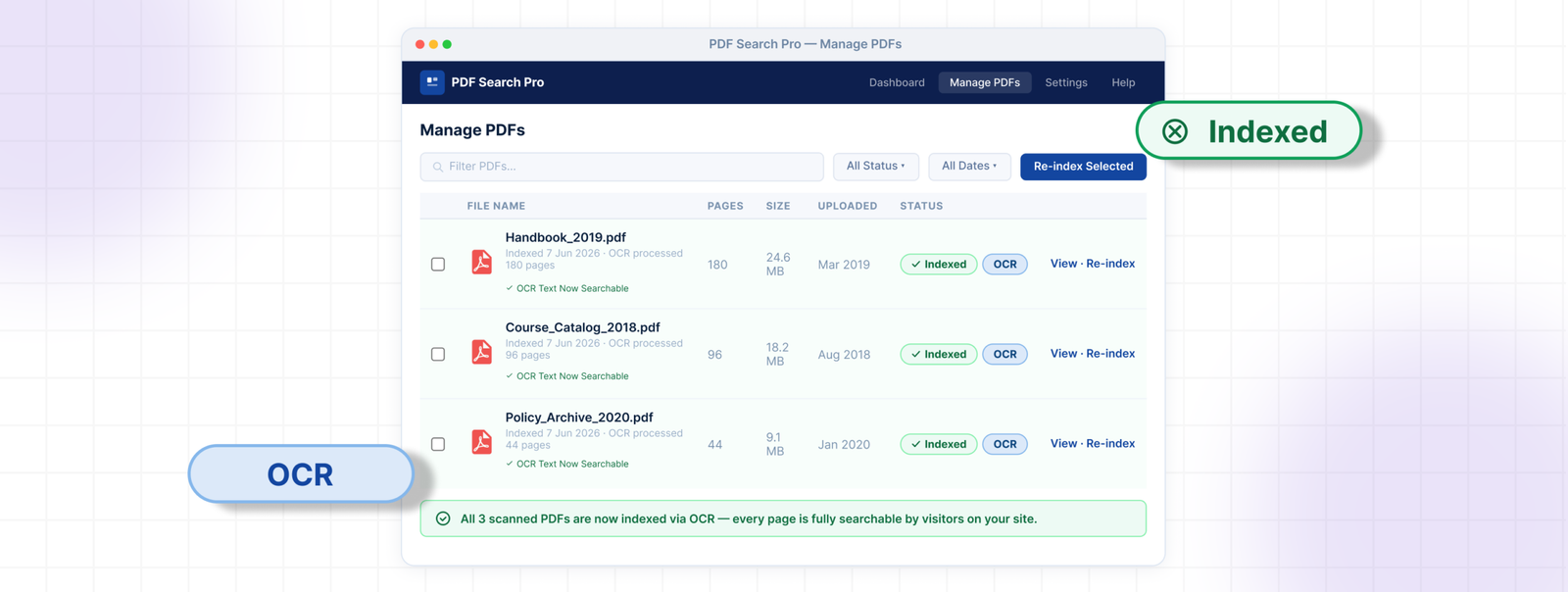 Password-protected PDFs still can't be indexed
